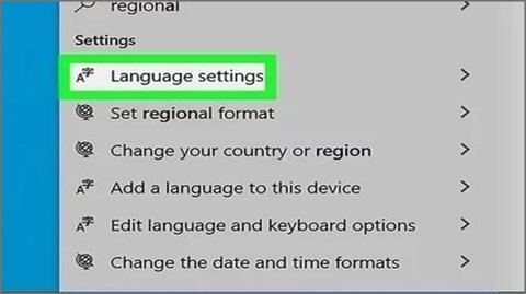 language settings