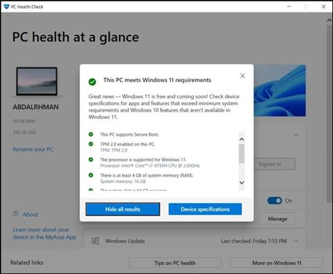 كيفية استخدام أداة PC Health Check 2